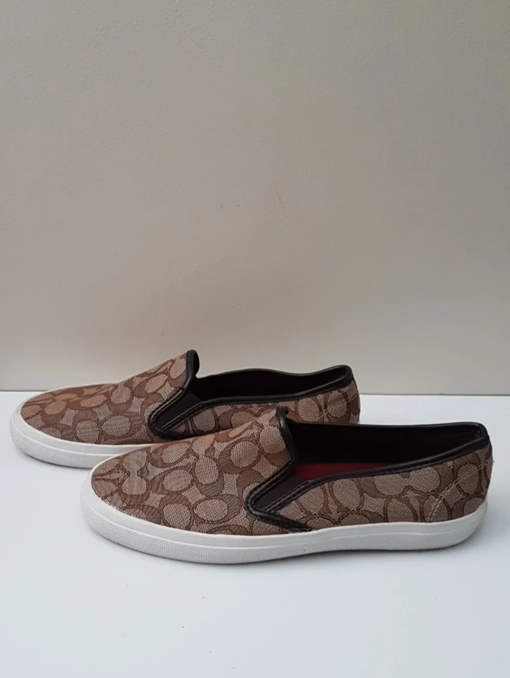 Coach Womens Brown Signature Jacquard Slip-On Sneakers - Picture 4 of 5